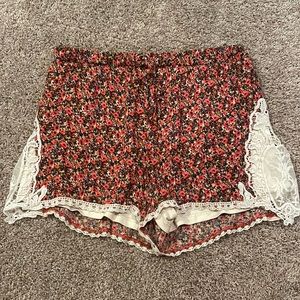 Xhilaration Floral and Lace Shorts- Jr M